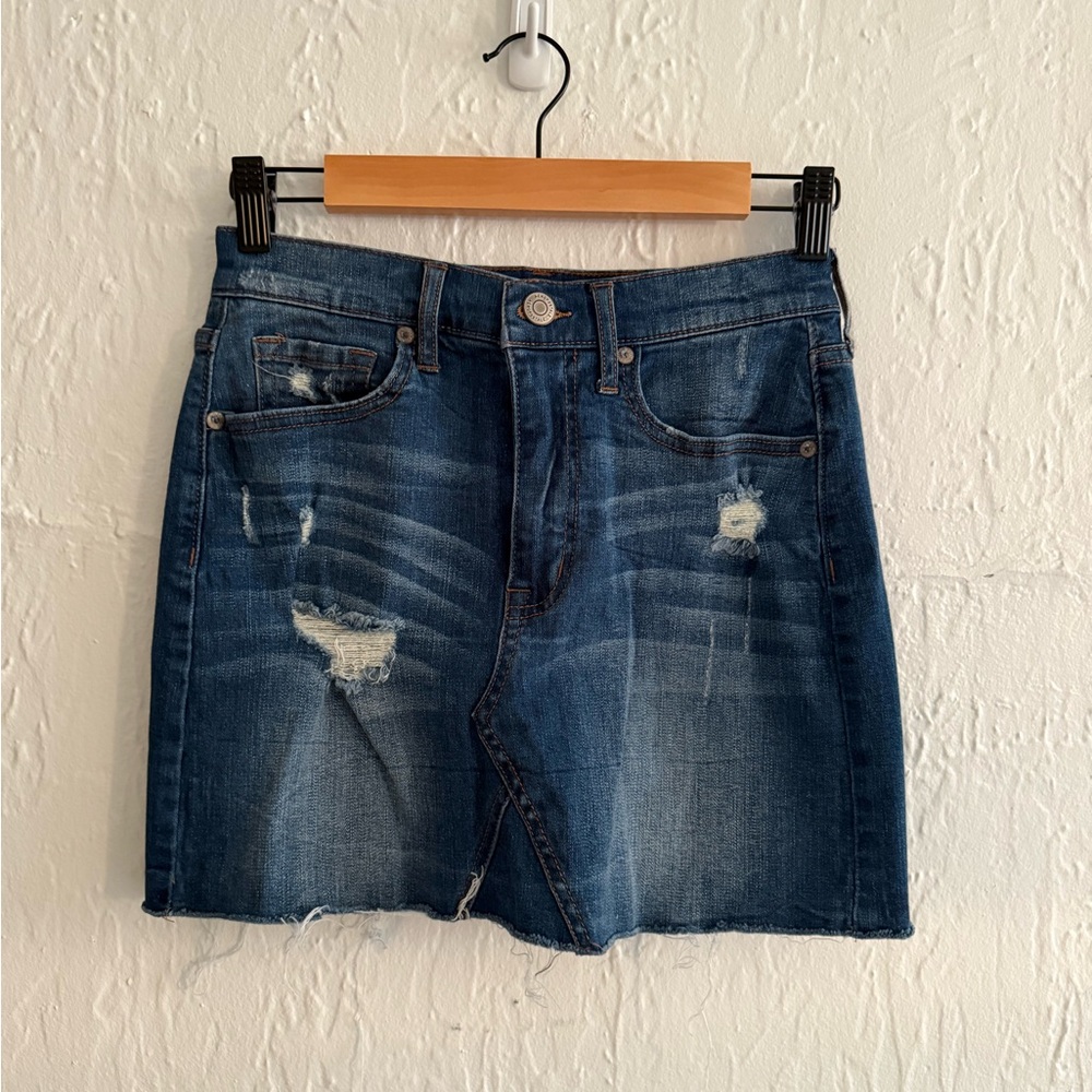 Aeropostale Blue Distressed Mini Skirt